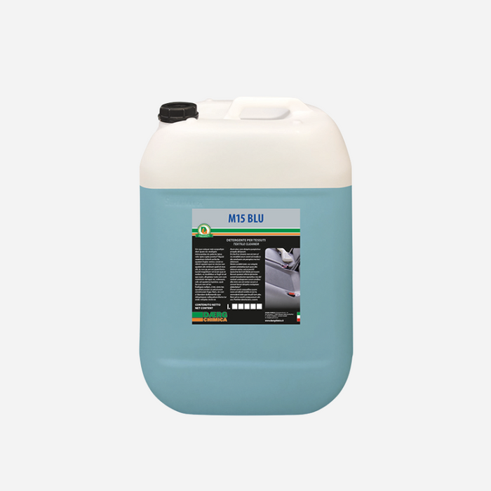 Detergente profumato tessuto e sedili auto tanica 25kg M15 blu